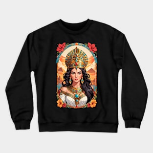 Cleopatra Queen of Egypt retro vintage floral design Crewneck Sweatshirt